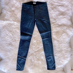 MOTHER Denim Wax Coated Glitter Jeans
